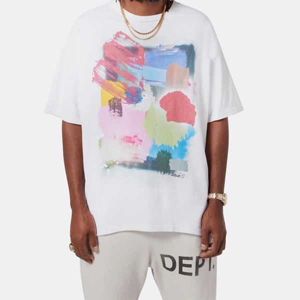 art oil painting color block graffiti letter bronzing high street oversize short sleeve women's t-shirt men, Black;white
art oil painting color block graffiti letter bronzing high street oversize short sleeve women's t-shirt men, Black;white