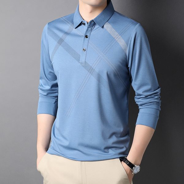 men's polos autumn long sleeve mens polo shirts luxury loose wide striped business casual thin male fashion man korean tees 3xl 230308, White;black
men's polos autumn long sleeve mens polo shirts luxury loose wide striped business casual thin male fashion man korean tees 3xl 230308, White;black