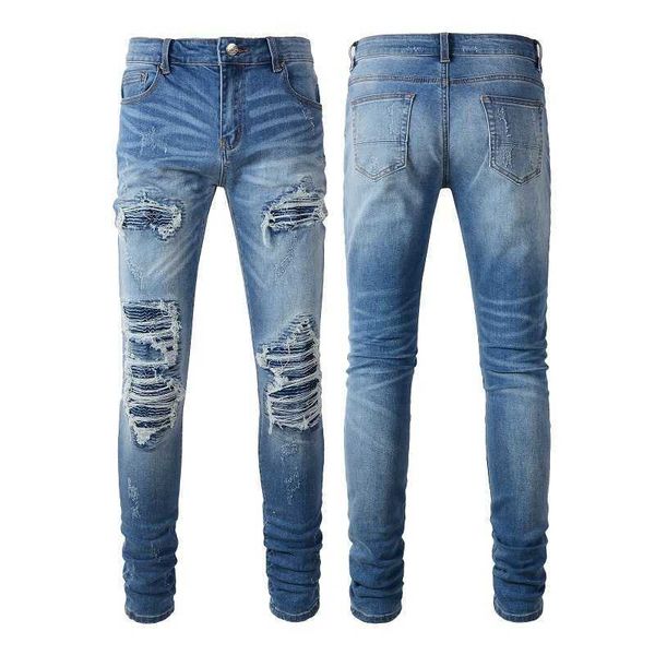 desinger brand tshirts mairi trend high street fashion men's broken hole patch beggar jeans korean version, Blue
desinger brand tshirts mairi trend high street fashion men's broken hole patch beggar jeans korean version, Blue