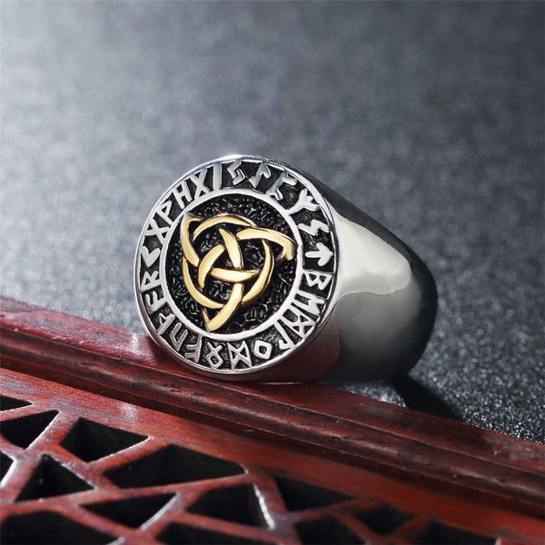 retro two-color viking celtic rune ring personality men's nordic punk rock biker riding amulet jewelry accessories, Silver
retro two-color viking celtic rune ring personality men's nordic punk rock biker riding amulet jewelry accessories, Silver