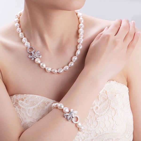 earrings necklace natural freshwater pearl bracelet jewelry sets for women big baroque stes wedding fine 230307, Silver
earrings necklace natural freshwater pearl bracelet jewelry sets for women big baroque stes wedding fine 230307, Silver