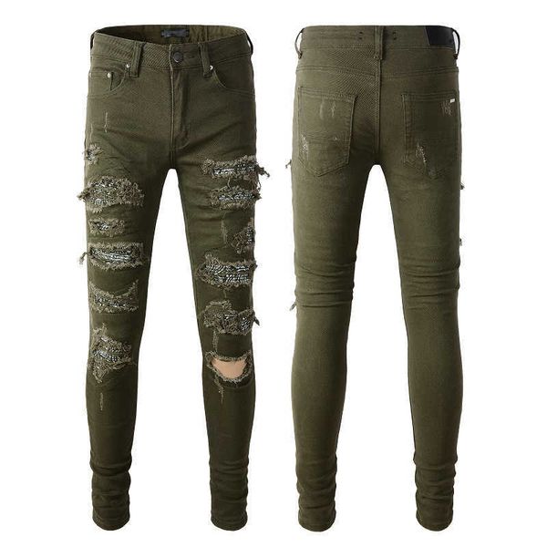 desinger tshirts mairi trend high street fashion brand military green perforated personality patch jeans stretch fit, Blue
desinger tshirts mairi trend high street fashion brand military green perforated personality patch jeans stretch fit, Blue