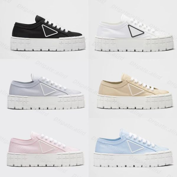 with box prad shoes double wheel nylon gabardine sneakers platform thick sole casual shoes designer luxury gabardine classic canvassolid uf, Black
with box prad shoes double wheel nylon gabardine sneakers platform thick sole casual shoes designer luxury gabardine classic canvassolid uf, Black