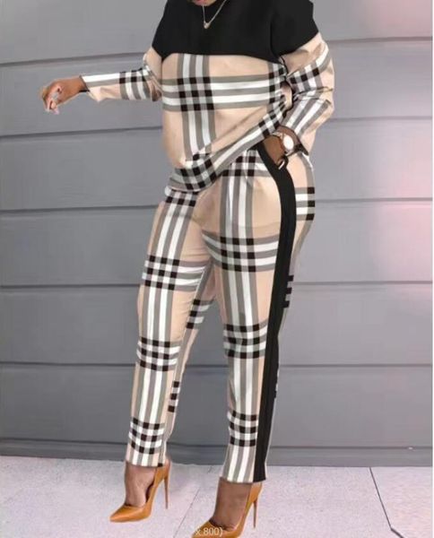 women's tracksuits 2023 fashion women's color contrast plaid patchwork casual long-sleeved two-piece suit, Gray
women's tracksuits 2023 fashion women's color contrast plaid patchwork casual long-sleeved two-piece suit, Gray