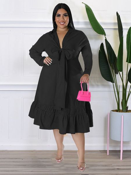 plus size dresses elegant lace up long sleeve size ruched v neck midi women casual party ladies in offers autumn 230307, Black
plus size dresses elegant lace up long sleeve size ruched v neck midi women casual party ladies in offers autumn 230307, Black