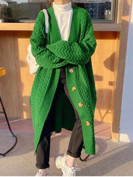 women's knits tees coats woman winter green knit cardigan vintage loose leisure long fashion thick dress sweaters oversized 230308, White
women's knits tees coats woman winter green knit cardigan vintage loose leisure long fashion thick dress sweaters oversized 230308, White