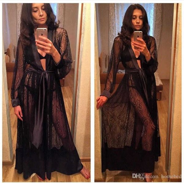 lady women's lace lingerie nightdress sleepwear bathrobes long gown kimono mesh sheer see-through robe nightwear, Black;red
lady women's lace lingerie nightdress sleepwear bathrobes long gown kimono mesh sheer see-through robe nightwear, Black;red