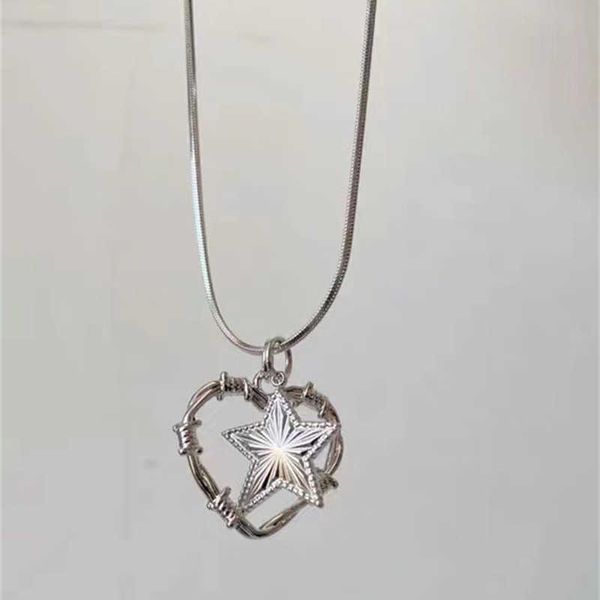 pendant necklaces y2k titanium steel five-pointed star love heart thorns pendant necklace for women egirl sweet cool vintage snake chain jew, Silver
pendant necklaces y2k titanium steel five-pointed star love heart thorns pendant necklace for women egirl sweet cool vintage snake chain jew, Silver