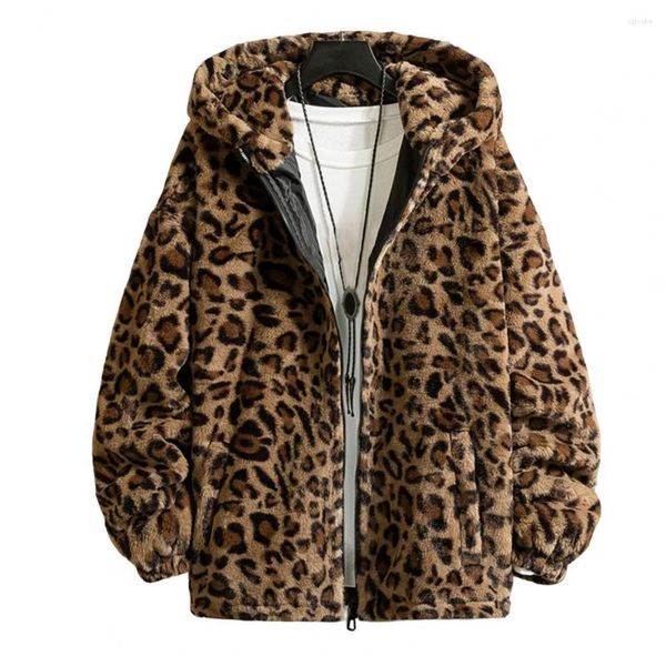 men's jackets coat for men leopard print long zipper closure winter thickened double-sided plush hooded jacket outerwear, Black;brown
men's jackets coat for men leopard print long zipper closure winter thickened double-sided plush hooded jacket outerwear, Black;brown