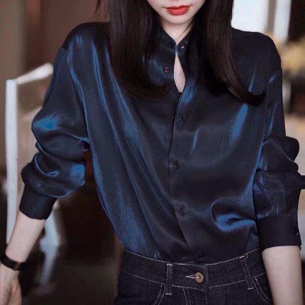 women's blouses shirts elegant stand collar button solid color all-match shirt women's clothing spring casual loose office lady b, White
women's blouses shirts elegant stand collar button solid color all-match shirt women's clothing spring casual loose office lady b, White