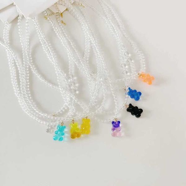 pendant necklaces novelties 2021 transparent beaded bear pendant necklace for women egirl girls temperament neck unusual decorations jewelry, Silver
pendant necklaces novelties 2021 transparent beaded bear pendant necklace for women egirl girls temperament neck unusual decorations jewelry, Silver