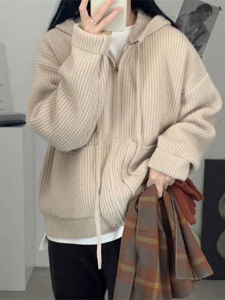 women's knits tees solid kintted jacket autumn winter casual hoodies harajuku basic outwear knitwear thick warm cardigan sweater femal, White
women's knits tees solid kintted jacket autumn winter casual hoodies harajuku basic outwear knitwear thick warm cardigan sweater femal, White