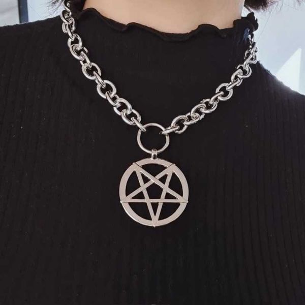 pendant necklaces 2023 goth pentagram pendants necklace for women hip hop fashion men's chain necklaces kpop grunge gothic jewelry on t, Silver
pendant necklaces 2023 goth pentagram pendants necklace for women hip hop fashion men's chain necklaces kpop grunge gothic jewelry on t, Silver