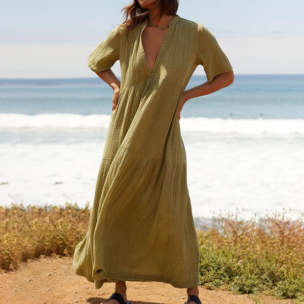 casual dresses 100 cotton gauze muslin women s dress loose short sleeve cake sundress holiday beach party vestidos 230307, Black;gray
casual dresses 100 cotton gauze muslin women s dress loose short sleeve cake sundress holiday beach party vestidos 230307, Black;gray