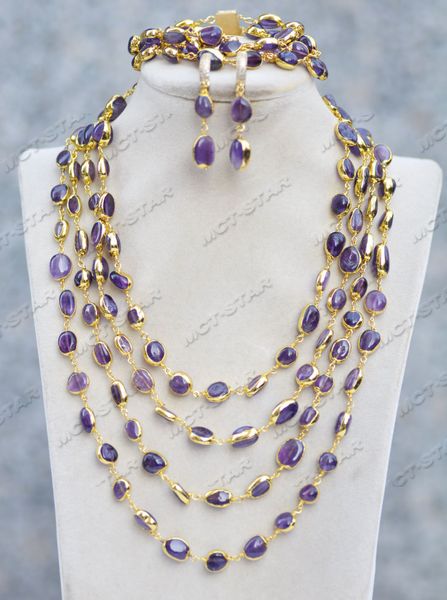 pendant necklaces z11678 set 4row purple baroque amethyst gold plating chain necklace bracelet earring 230307, Silver
pendant necklaces z11678 set 4row purple baroque amethyst gold plating chain necklace bracelet earring 230307, Silver
