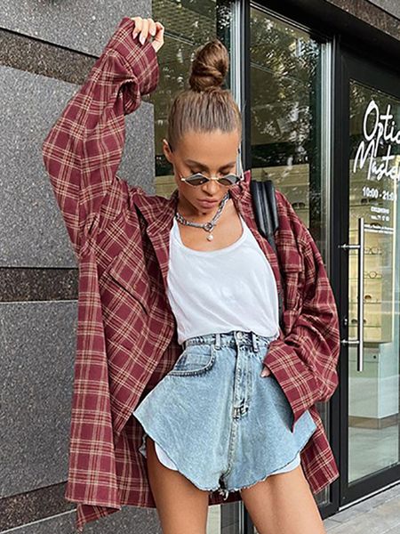 women's blouses shirts autumn winter women vintage thick long sleeve ladies loose fit oversized plaid blouse shirt for women 230308, White
women's blouses shirts autumn winter women vintage thick long sleeve ladies loose fit oversized plaid blouse shirt for women 230308, White