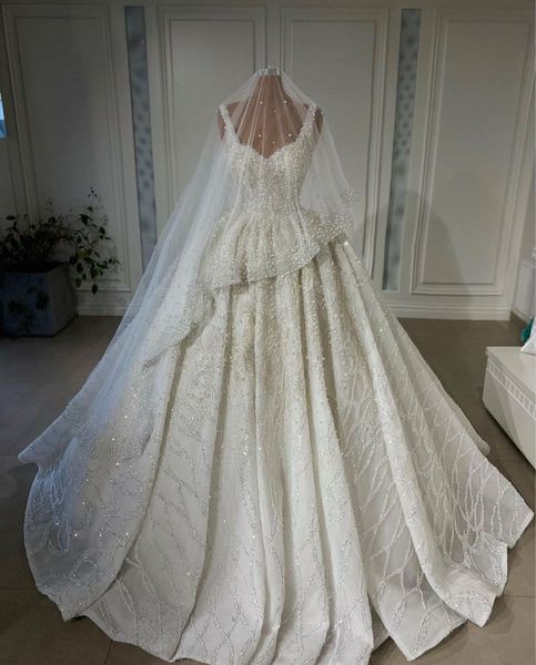 luxury ball gown wedding dresses sleeveless v neck straps sequins appliques beaded pearls ruffles diamonds lace bridal gowns plus size custo, White
luxury ball gown wedding dresses sleeveless v neck straps sequins appliques beaded pearls ruffles diamonds lace bridal gowns plus size custo, White