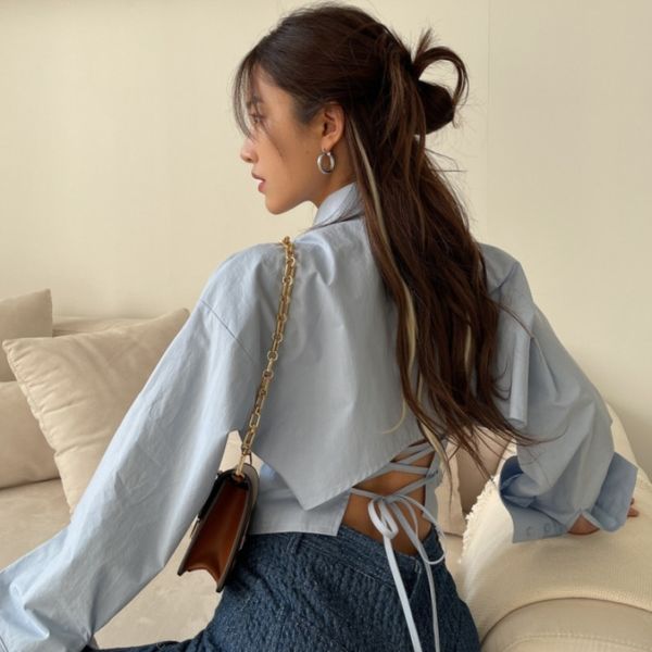 women s t shirt korean style chic spring design back strap t shirt slim fit and thin long sleeved women 230308, White
women s t shirt korean style chic spring design back strap t shirt slim fit and thin long sleeved women 230308, White