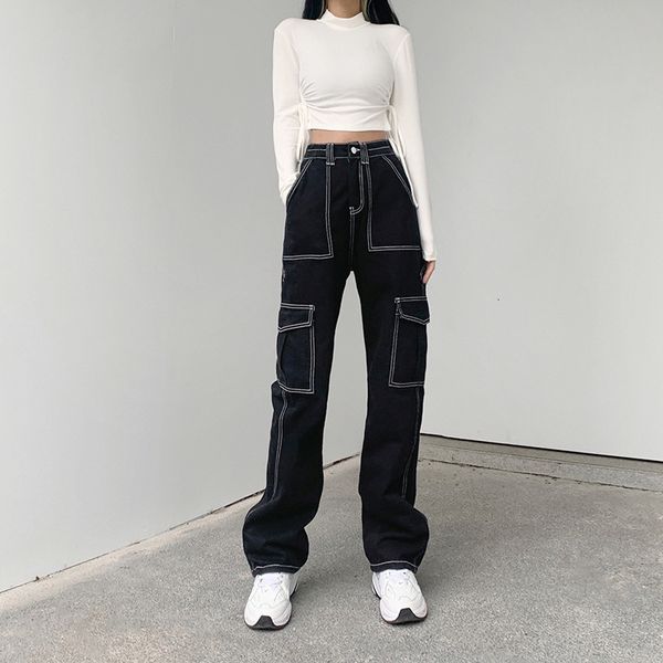women's jeans pockets patchwork baggy fashion streetwear 100 cotton women denim trouser loose cargo pants korean harajuku 230309, Blue
women's jeans pockets patchwork baggy fashion streetwear 100 cotton women denim trouser loose cargo pants korean harajuku 230309, Blue