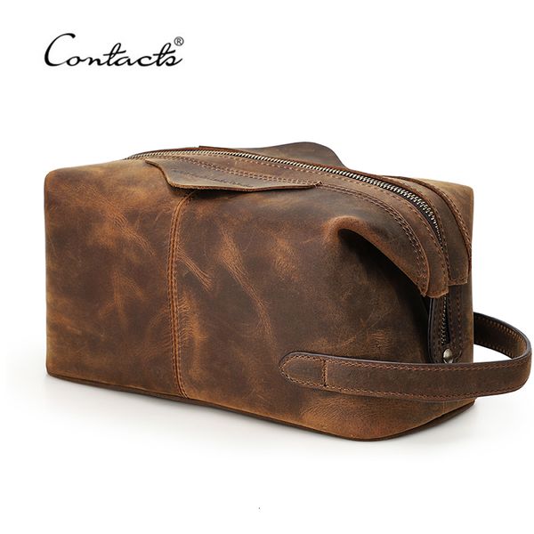 cosmetic bags cases contact's men hanging bag crazy horse leather travel makeup case zipper organizer storage pouch vintage toiletry 23
cosmetic bags cases contact's men hanging bag crazy horse leather travel makeup case zipper organizer storage pouch vintage toiletry 23