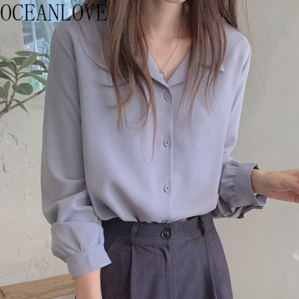 women's blouses shirts oceanlove office ladies shirts workwear solid elegant notched collar blouse women korean single breasted blusas, White
women's blouses shirts oceanlove office ladies shirts workwear solid elegant notched collar blouse women korean single breasted blusas, White