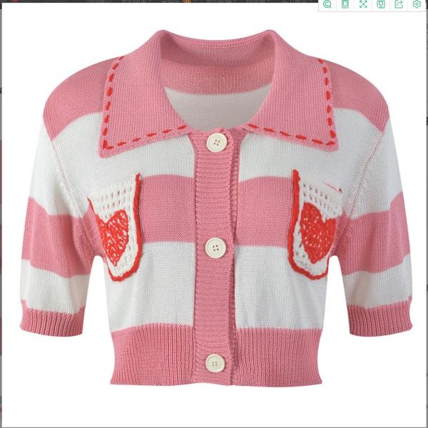 308 xl 2023 autumn sweaters women's pullover pink blue sweater lapel neck short sleeve brand same style women's yl12, White;black
308 xl 2023 autumn sweaters women's pullover pink blue sweater lapel neck short sleeve brand same style women's yl12, White;black