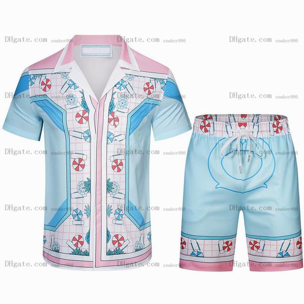2023 mens beach designers tracksuits summer suits fashion women t-shirt seaside holiday shirts shorts sets men luxury casablancas sports out, Gray 
2023 mens beach designers tracksuits summer suits fashion women t-shirt seaside holiday shirts shorts sets men luxury casablancas sports out, Gray