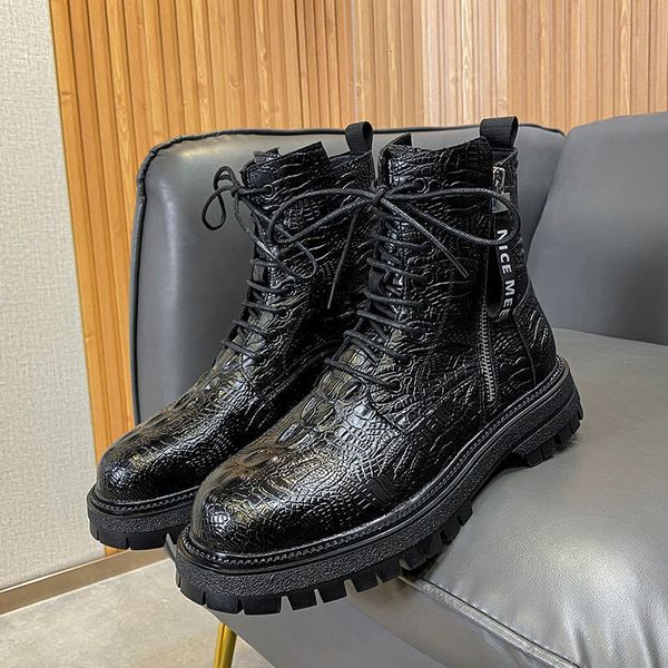 boots autumn winter skin men short trendy leather 's ankle zipper street cool casual shoes botas hombre 230309, Black
boots autumn winter skin men short trendy leather 's ankle zipper street cool casual shoes botas hombre 230309, Black