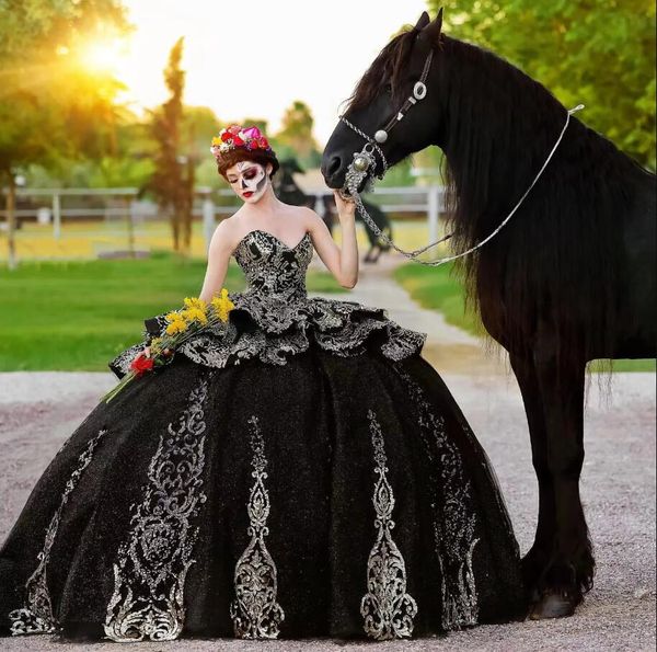 sparkly vintage black quinceanera dresses mexico sequined appliques sweetheart lace-up birthday sweet 16 dress vestidos de 15, Blue;red
sparkly vintage black quinceanera dresses mexico sequined appliques sweetheart lace-up birthday sweet 16 dress vestidos de 15, Blue;red