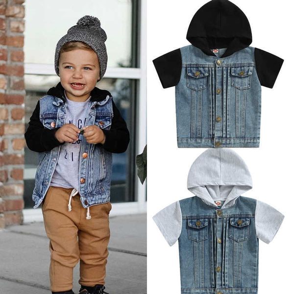 t-shirts focusnorm 1-5y summer causal kids boys t shirts outwear 2 colors short sleeve denim patchwork single breasted hooded l230309, Blue
t-shirts focusnorm 1-5y summer causal kids boys t shirts outwear 2 colors short sleeve denim patchwork single breasted hooded l230309, Blue