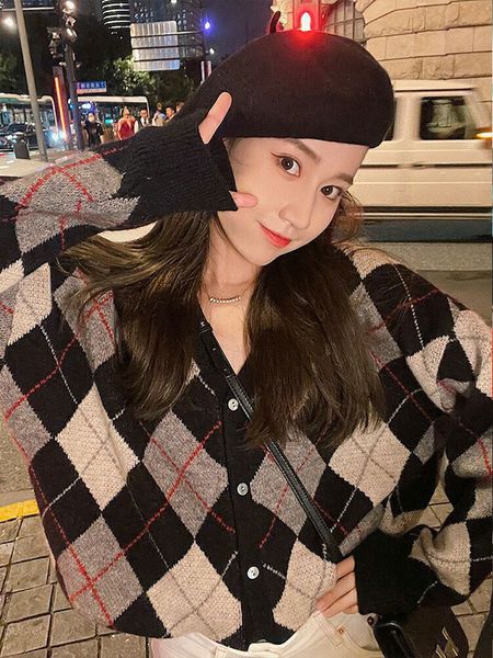 women's knits tee's tees sweater 2023 autumn korean loose cardigan coat patchwork plaid long sleeve knitted 230308, White
women's knits tee's tees sweater 2023 autumn korean loose cardigan coat patchwork plaid long sleeve knitted 230308, White