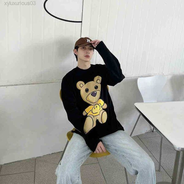 men's sweatshirts drew smiley face bear long sleeve t-shirt sweater fog high street fashion brand lovers bottoms, White;black
men's sweatshirts drew smiley face bear long sleeve t-shirt sweater fog high street fashion brand lovers bottoms, White;black