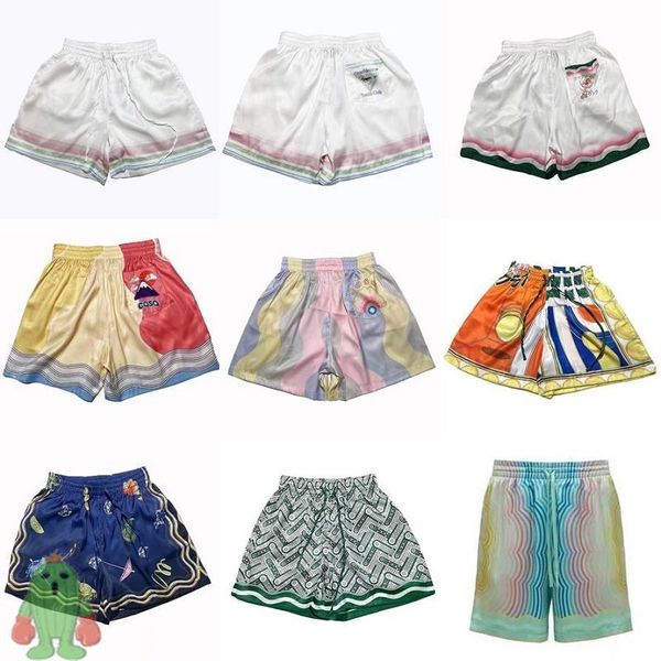 men's shorts stock summer casablanca silk short pants 230309, White;black