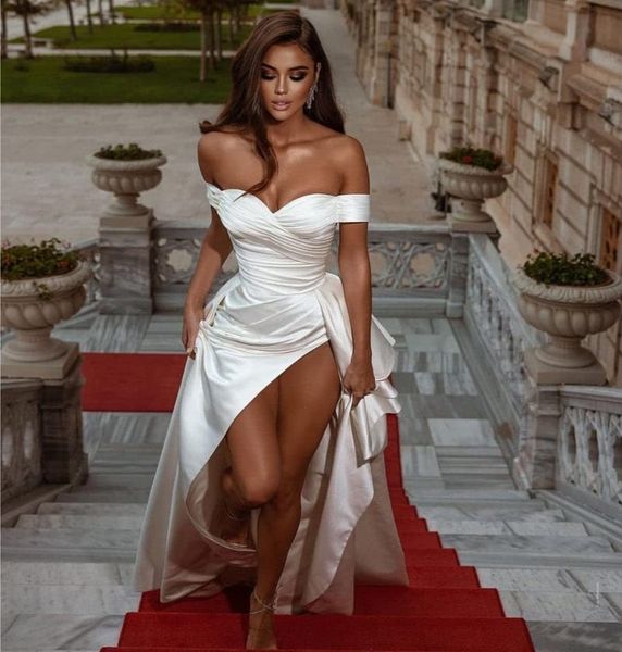 2023 white mermaid evening formal dress off the shoulder pleats side split satin prom party birthday engagement gowns robe de soiree, Black;red
2023 white mermaid evening formal dress off the shoulder pleats side split satin prom party birthday engagement gowns robe de soiree, Black;red
