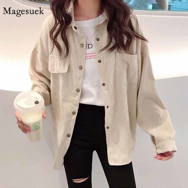 women's blouses shirts corduroy fashion single breasted woman jacket turn down collar long sleeve pocket korean style blusa blouse soli, White
women's blouses shirts corduroy fashion single breasted woman jacket turn down collar long sleeve pocket korean style blusa blouse soli, White