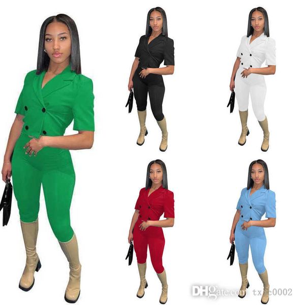 summer small suit women two piece pants set designer 2023 fashion double breasted short sleeve crop outfits, White
summer small suit women two piece pants set designer 2023 fashion double breasted short sleeve crop outfits, White