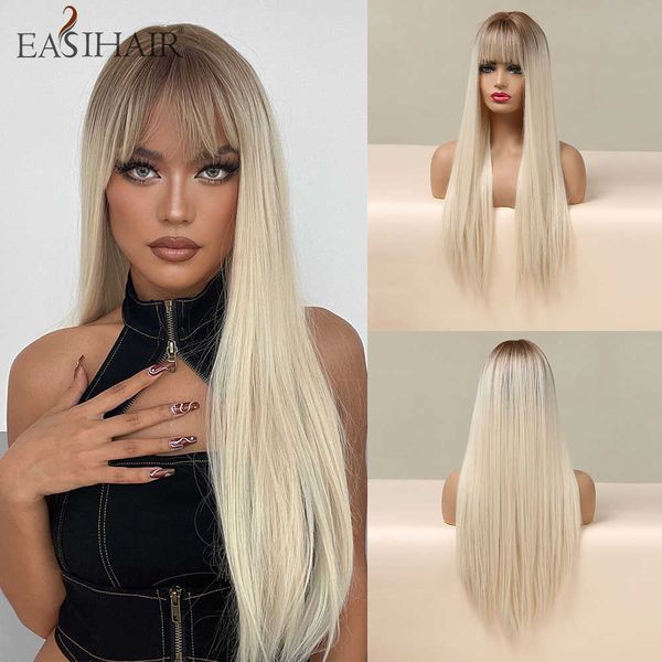 synthetic wigs easihair long straight brown to light blonde ombre synthetic wigs with bangs natural hair for women daily heat resistant 2302, Black
synthetic wigs easihair long straight brown to light blonde ombre synthetic wigs with bangs natural hair for women daily heat resistant 2302, Black