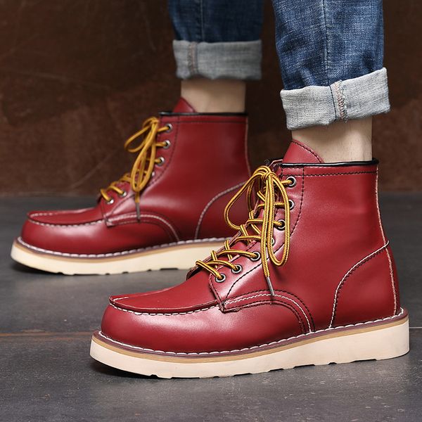 boots red retro men's fashion classic platform motorcycle boot comfort genuine leather winter botas hombre 230309, Black
boots red retro men's fashion classic platform motorcycle boot comfort genuine leather winter botas hombre 230309, Black