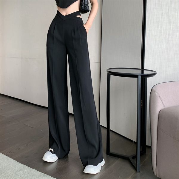 women's pants capris women's casual wide leg pants loose style waist hollow out office lady solid high waist wild straight female, Black;white
women's pants capris women's casual wide leg pants loose style waist hollow out office lady solid high waist wild straight female, Black;white