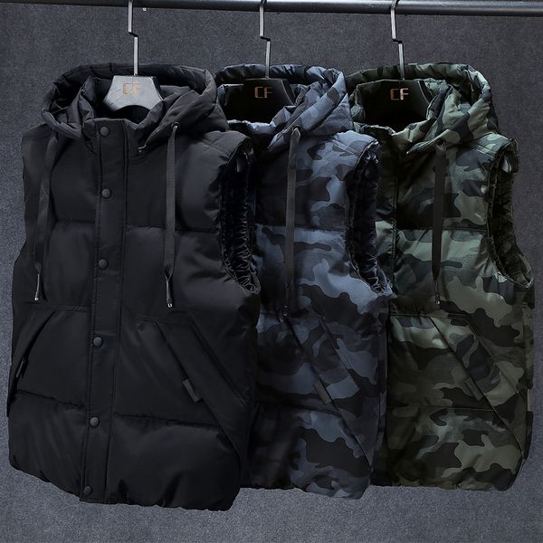 men's vests plus size l7xl autumn winter vest 2023 casual sleeveless jackets hooded fashion camouflage waistcoat clothing 230309, Black;white
men's vests plus size l7xl autumn winter vest 2023 casual sleeveless jackets hooded fashion camouflage waistcoat clothing 230309, Black;white