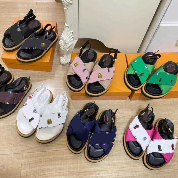 2022 designer women pool pillow comfort sandals slippers slingback ankle buckle chunky sandal calfskin printed beach shoes mules slip on loa, Black
2022 designer women pool pillow comfort sandals slippers slingback ankle buckle chunky sandal calfskin printed beach shoes mules slip on loa, Black