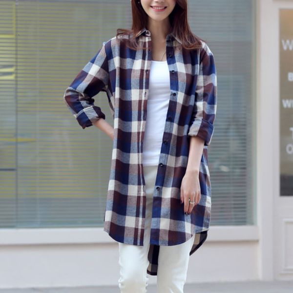 women's blouses shirts autumn button down shirt for women plus size cotton long plaid flannel shirt korean full sleeve casual loose blo, White
women's blouses shirts autumn button down shirt for women plus size cotton long plaid flannel shirt korean full sleeve casual loose blo, White