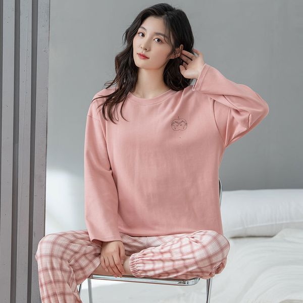 women's sleepwear cotton pajama set women long sleeve pants pyjama cute korean sleepwear female soft loose autumn winter pajamas home c, Black;red
women's sleepwear cotton pajama set women long sleeve pants pyjama cute korean sleepwear female soft loose autumn winter pajamas home c, Black;red