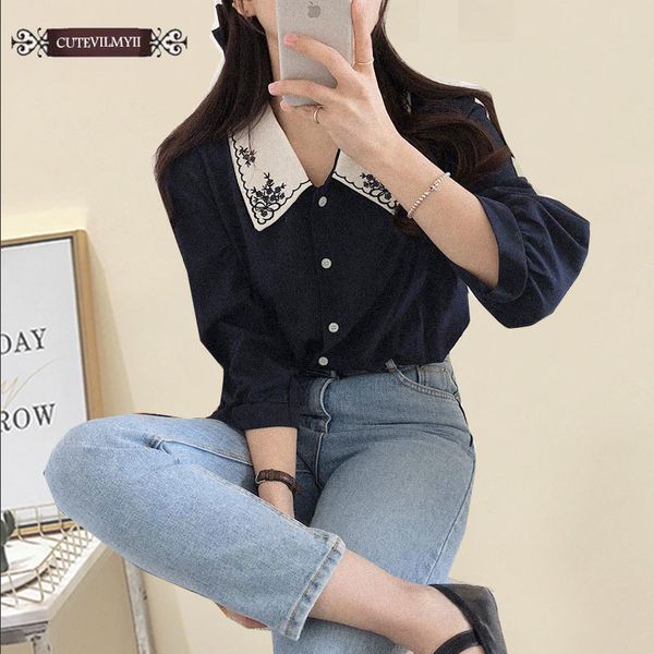 women's blouses shirts embroidery blouse women spring single breasted puff sleeve ladies blusa shirts elegant casual female 230309, White
women's blouses shirts embroidery blouse women spring single breasted puff sleeve ladies blusa shirts elegant casual female 230309, White
