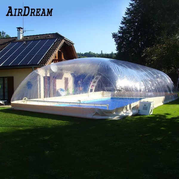Image of Customized size pvc inflatable Swimming pool cover Transparent Air dome water tent Enclosure