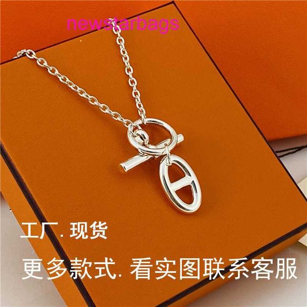 designer hermss necklace for sale aijia pig nose classic clavicle chain series, Silver
designer hermss necklace for sale aijia pig nose classic clavicle chain series, Silver