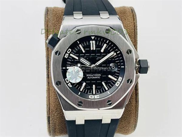 Image of 2023 ZF Diving watches Automatic machine Cal.3120 movement 42MM Transparent magnifying glass Sapphire mirror Stable function 15710 Rubber strap designer watches