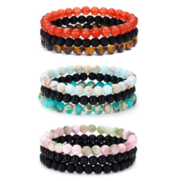 6mm natural stone handmade beaded strands charm bracelets set elastic jewelry for women men lover, Black
6mm natural stone handmade beaded strands charm bracelets set elastic jewelry for women men lover, Black