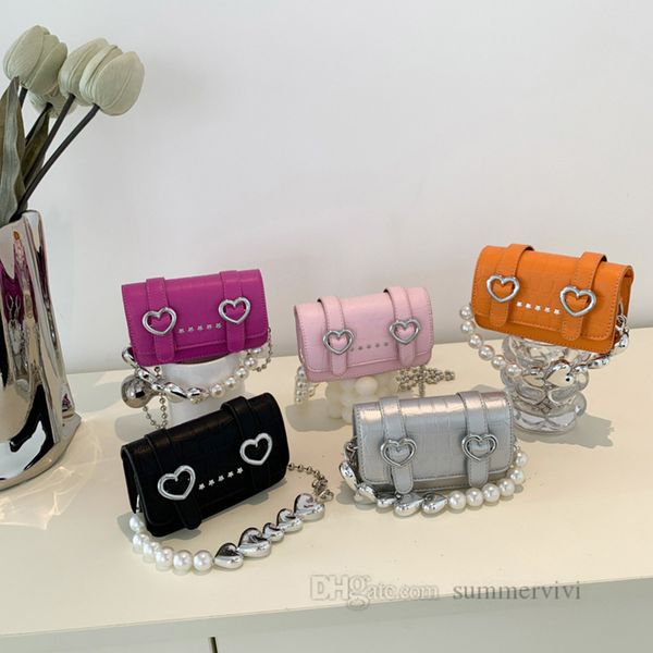 children stone grain handbags girls pearls love heart chain single shoulder bag kids pu leather crossbody lipsticks bags z0708, Black
children stone grain handbags girls pearls love heart chain single shoulder bag kids pu leather crossbody lipsticks bags z0708, Black