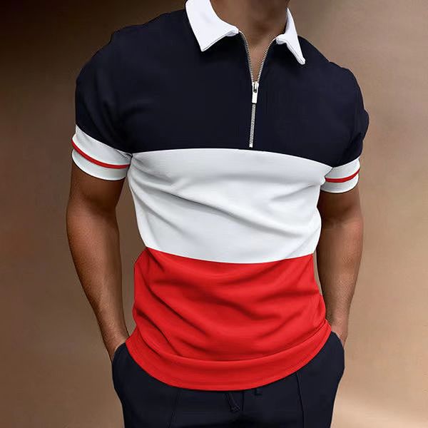 men's polos casual stripe pattern print short sleeve zipper polo shirt brand men summer clothing tyu 230308, White;black
men's polos casual stripe pattern print short sleeve zipper polo shirt brand men summer clothing tyu 230308, White;black